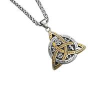 Shurhome Alloy Triple Goddesses Trinitys Knot Necklace with Symbolic Engravings Inspirational Adjustable Clavicle Chain Engraved Alloy Necklace