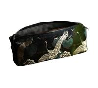Shurhome Antiqued Floral Embroidered Pencil Case Large Capacity Cotton Linen Fabric Pencil Pouches Pen Organiser Bag for Student Retro Oriental Pen Organiser