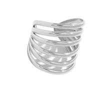 Shurhome Artistic Openwork Twisted Band Rings Minimalist Yet Striking Jewelry Cool Metallic Accessory Ideal for Trendy Looks Exaggerated Multi Layer Hollow Rings