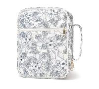Shurhome Churches Gifts Carrier Bag with Secured Zippers, Multi-Pocket Design for Bible, Phone & Travel Supplies Quilted Case with Pen Holders