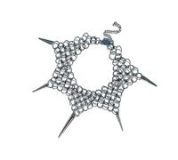 Shurhome Dark Rivet Gothic Punk Necklace Featuring Twisted Knot and Decor Adjustable Chain Light Weight