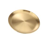 Shurhome Delicate Stainless Steel Round Serving Trays Set Nonslip Base for BBQ Picnics Party Camping Dishware 20cm 30cm Stackable BBQ Serving Platters