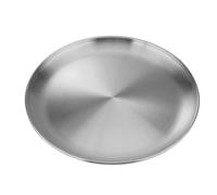Shurhome Delicate Stainless Steel Round Serving Trays Set Nonslip Base for BBQ Picnics Party Camping Dishware 20cm 30cm Stackable BBQ Serving Platters