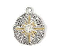 Shurhome Delicate Two Tone Star Butterfly Bees Heart Pendant Stainless Steel 11 Artistic Designs Resistant Jewelry Heart Pendant for Women