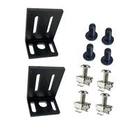 Shurhome Duty Metal / 90 Degree Black Right Angled Corner Brace Bracket Joint Furniture Shelf for Frame Box Sound Equipment Mount