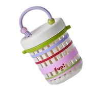 Shurhome Fruit Cup with Drainage Basket and Fork Leakproof Lid Space Saving Food Container for Travel Outdoor Portable Fruit Cup with Drain Basket and Fork