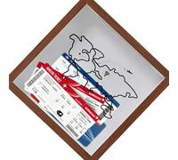 Shurhome Handcrafted Wooden Memory Frame for Protecting Important Admission Stubs and Keepsakes 20x20cm Unique Trip Inspired Wood Frame