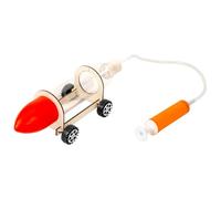 Shurhome Hands on Assemble Air Compressed Toy Vehicle Action and Reaction Demonstrator Tool Wooden Air Powered Car for Classroom Science Experiment Set