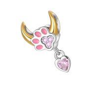 Shurhome Heart Shaped Tiny Animal Pendant Collection 2cm Lightweight Charm for Necklace Decoration Animal Lover Friendship Jewelry