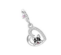 Shurhome Heart Shaped Tiny Animal Pendant Collection 2cm Lightweight Charm for Necklace Decoration Animal Lover Friendship Jewelry