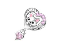 Shurhome Heart Shaped Tiny Animal Pendant Collection 2cm Lightweight Charm for Necklace Decoration Animal Lover Friendship Jewelry