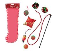Shurhome Holiday Theme Cats Teaser Wand And Toy Simucatstick Kittens Engaging Wand Toy For Active Playtimes Cats Training And Playing Tool