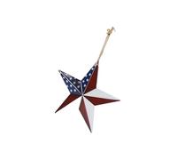 Shurhome Iron 3D Star Hanging Ornament for Independence Day Christmas Party Decorations Metallic Seasonal Accessory Steel Star Deck