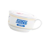 Shurhome Japanese Styles Ceramic Ramen Noodles Bowl with Lid Large Capacity 1100ml Cartoon Print Design and Rotating Timers for Family Dorms Use Large Capacity Noodles Bowl with Handle