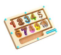 Shurhome Kids Number Mazes Toy Wood Educational Game Tracing Numbers Mazes Counting Board Fine Motor Skills Learning Fine Motor Skills Learning