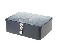 Shurhome Lockable Tin Container Elegant Designs Metal Box for Confidential Documents Essential Home Storage Solution Metal Jewelry Organiser