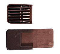 Shurhome Luxury Leather Pen Organizers Box for 6 Writing Instruments Ideal Corporate Gift with Strong Stitching Compacts Design Genuine Leather Pen Case