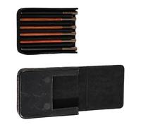 Shurhome Luxury Leather Pen Organizers Box for 6 Writing Instruments Ideal Corporate Gift with Strong Stitching Compacts Design Genuine Leather Pen Case