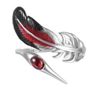 Shurhome Minimalist Feathered Pattern Rings Silver Tone Adjustable Jewelry Retro Styles Unisex Gifts for Special Moment Wear Trendy Unisex Stackable Thumb Jewelry