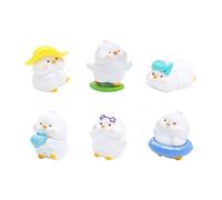 Shurhome Minis Resins Ducks Figurines Bulk Minis Ducks Figure Miniature Donkeys Sculpture Ornament Educational Toy Collection Moss Landscape Ornament