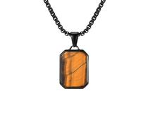 Shurhome Modern Rectangular Necklace Distinctive Stainless Steel Texture Suitable for Trendy Parties and Everyday Wear Stainless Steel Unisex