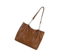 Shurhome Modern Roomy Shoulder Bag Lightweight PU Leather Crossbody with Compartments for Work & School Essentials Women ' s Chain Strap Shoulder Bag