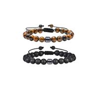 Shurhome Natural Stone Beads Men ' s Bangle 8mm Modifiable Ease Jewelry for Rest and Gifting Modifiable Natural Stone Sphere Bangle