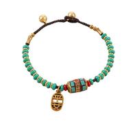 Shurhome Natural Stone Tibetan Nepalese Beaded Handcrafted with Copper Beads Wristband for Meaningful Gift Giving Tibetan