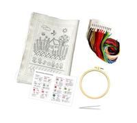 Shurhome Portable Embroidery Workbook Comes with Full Supplies and Illustrated Tutorial for Crafting Unique Textile Art Projects Embroidery Set