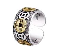 Shurhome Retro Textured Copper Band, Aged Ergonomic Design Lightweight for Men & Women, Bold Party Accessory Brass Jewelry
