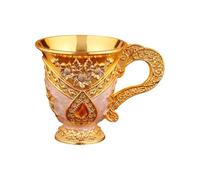 Shurhome Retro Wine Glass European Drinking Cup for Home Restaurant Use Alloy Decorative Cup Kitchen Glass Antique Pattern Club Accessories