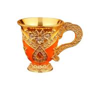 Shurhome Retro Wine Glass European Drinking Cup for Home Restaurant Use Alloy Decorative Cup Kitchen Glass Antique Pattern Club Accessories