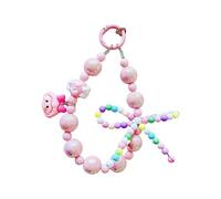 Shurhome Sparkling Crystal Bead Cellphone Chain Strap Fashionable Phone Lanyard Keychain Decorative Charm for Women Accessories Bead Phone Chain for Women