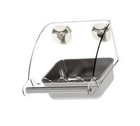Shurhome Spill Proof Bird Feeders with Chews Resistant Stainless Steel Frame Acrylic Food Tray Multipurpose Hanging Pet Dishes Rusts Proof Parrots Feeding Dishes
