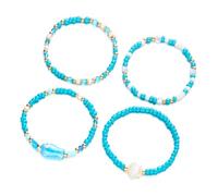 Shurhome Stretchable Seashells Bracelets Stackable Beach Jewelry Ceramic Fish Bead Design Hot Day Wristband Accessories Ceramic Fish Shell Bracelets