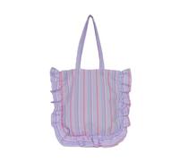 Shurhome Stylish Checkered Single Strap Shoulder Bag Lightweight Construction Handbag Practical Organizers Compartments Checkered Ruffle Shoulder Bag
