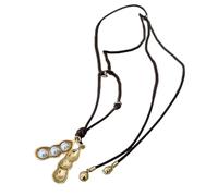 Shurhome Stylish Gold and Silver Peanut Pea Inspired Necklace with Allergy Resistant Materials Lightweight Construction Comfortable for Daily Wear Easy Maintenance Silver Necklace