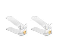 Shurhome Thin Shoe Inventory with Gold Accent Detachable Shelves Impermeable Face Visible Storage for Small Living Sectors Modern Shoe Storage