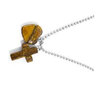Shurhome Trendy Crystal Heart Crucifix Pendant Necklace Adjustable Length Clavicle Chain Jewelry for Women and Men Heart Meet Necklace
