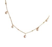 Shurhome Two Layer Collar Necklace Set Fashionable Alloy Clavicle Chain Jewelry Ideal for Gifting Simulated Pearls Necklace Set
