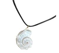 Shurhome Unique Shell/Conch Bead Necklace Adjustable Rope Tie Clavicle Chain Neck Jewelry Lightweight Design Gift Adjustable Tie Necklace
