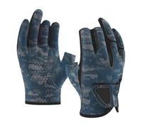 Shurhome UPF50+ Sun Protective Fishing Gloves with Meshed Ventilation and Reinforced Hand for Long Time Nonslip Fishing Mittens
