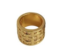 Shurhome Waffles Patterned Rings Inner Surfaces Comfortable Designs Wedding Band Trendy Unisex Jewelry for Daily Use Waffles Hollow Metal Rings