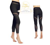 Shuri 7/8 Leggings by Wolford Large Black Pants Mesh Elegant Waist