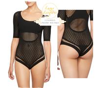 Shuri Body By Wolford L Large Black Elegant Silhouette Net Design