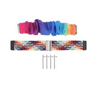 Shurzmotic 2pcs Replacement Woven Watchband for Fitbit Versa, Elastic Hairband Watch Strap with Stainless Steel Buckle, Colorful Nylon Fabric Strap for Versa 2 and Versa Lite