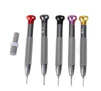 Shurzmotic 5Pcs Watch Screwdriver Set, High Carbon Steel Precision Watch Movement Screwdriver for Watches and Eyeglasses Repair, Flat Head Sizes 0.8mm to 1.6mm with Storage Box