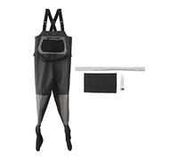 Shurzmotic Hip Wader Bootfoot Chest Waders, Fishing Waders for Adults, Breathable 3 - Layer Wading Pants with Inner Storage Pocket, for Outdoor Water Work and Angling (S)