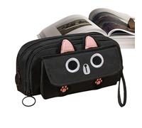 Shurzzesj Cat Pencil Case, Cute Embroidered Cat Pencil Bag fot Girls, Desk Organizer, Stationery Box, Marker Pouch, Aesthetic Pencil Bag for Pencils Eraser