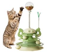 Shurzzesj Cat Puzzle Toys | Interactive Cat Track Toy with Feather | Interactive Fun Puzzle Kitten Exercise Toys, Funny Stable Feeder Toys for Dog, Pet